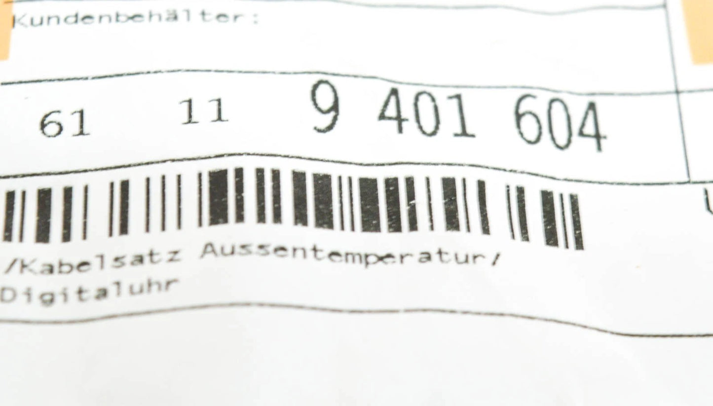 NEW BMW 3 E36 OUTDOOR TEMPERATURE/DIGITAL CLOCK WIRING 61119401604 ORIGINAL