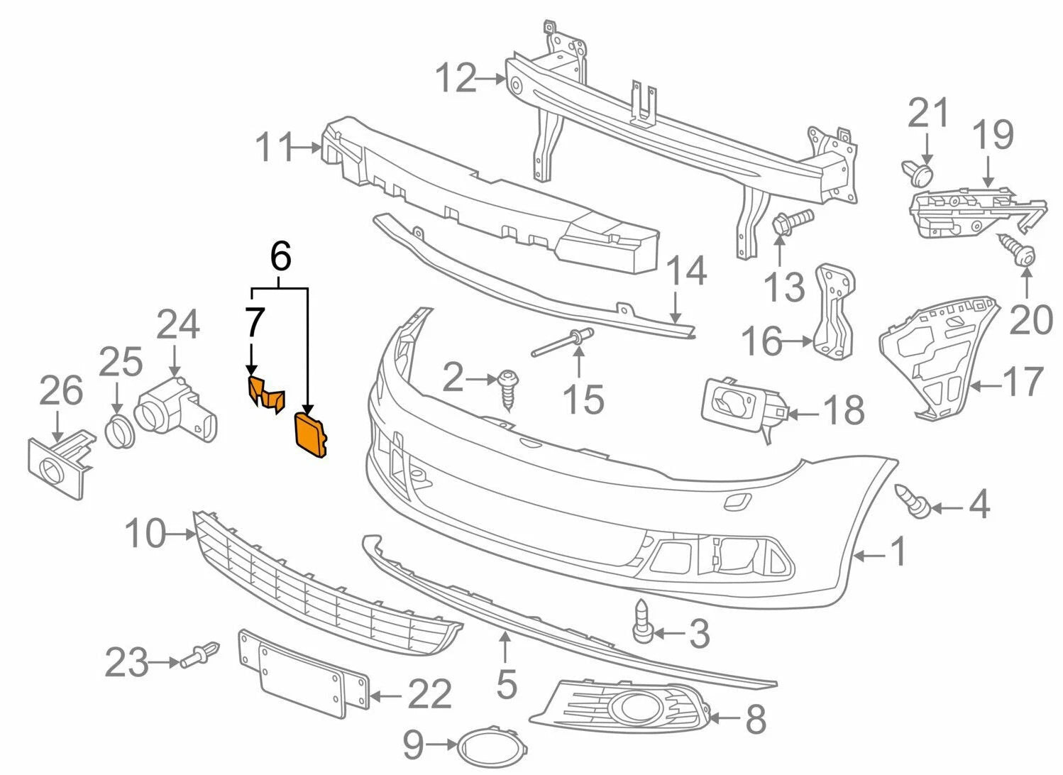NEW VW EOS FRONT BUMPER TOW EYE CAP COVER 1Q0807241BGRU