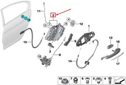 new bmw x5 g05 rear left door lock 51227477711 original