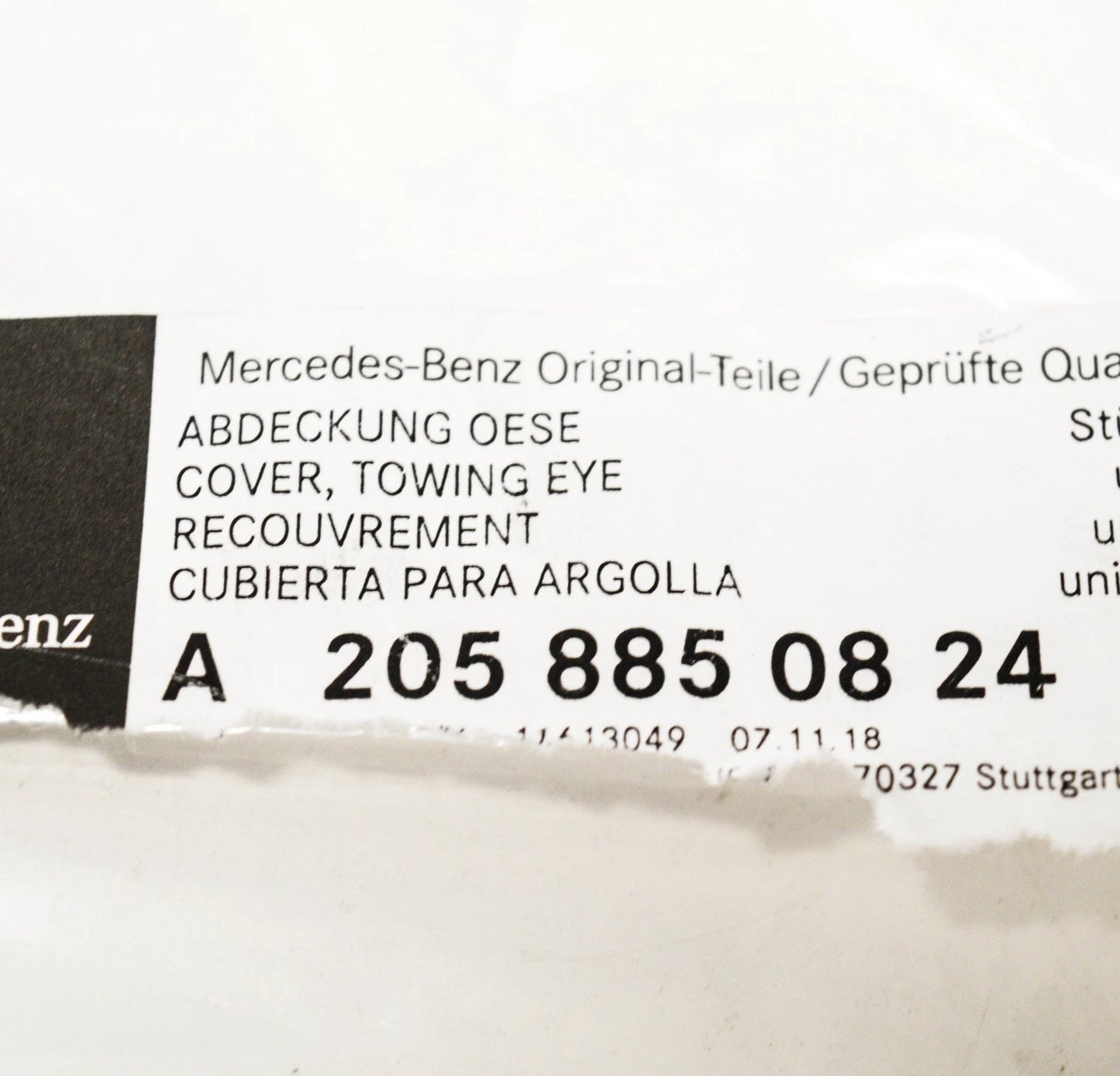 NEW MB C-CLASS W205 REAR BUMPER DIFFUSER TOW HOOK COVER A2058850824 2016