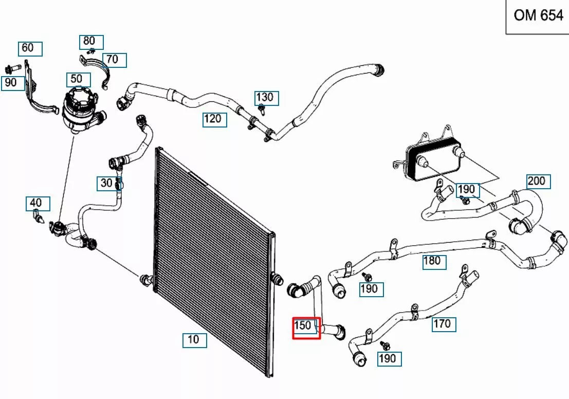 NEW MERCEDES-BENZ E W213 LEFT SIDE COOLING RADIATOR HOSE A2135014782 ORIGINAL