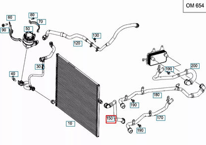 NEW MERCEDES-BENZ E W213 LEFT SIDE COOLING RADIATOR HOSE A2135014782 ORIGINAL