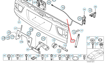 NEW BMW X5 E53 TRUNK BOOT LID BOTTOM SUPPORT 51248402195 8402195 ORIGINAL