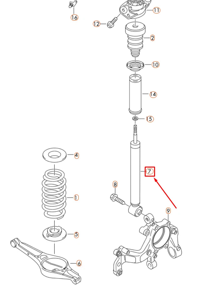 NEW AUDI A3 8P REAR AXLE GAS SHOCK ABSORBER 1K0513029HN ORIGINAL