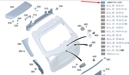 NEW MERCEDES-BENZ GLE W167 REAR AMG TRUNK BOOTLID BADGE A1678176100 ORIGINAL