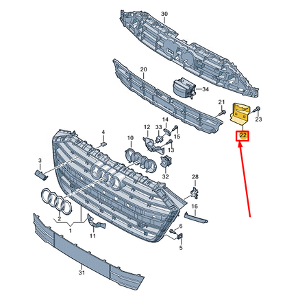 new audi a8 d5 front right bumper air guide 4n0807158b original