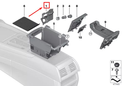 NEW BMW X5 F15, F85 STORAGE COMPARTMENT TRIM 9252108 51169252108 ORIGINAL