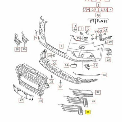 NEW Genuine AUDI A3 8V Front Bumper Lower  Left side Grill 8V58076819B9 OEM VW
