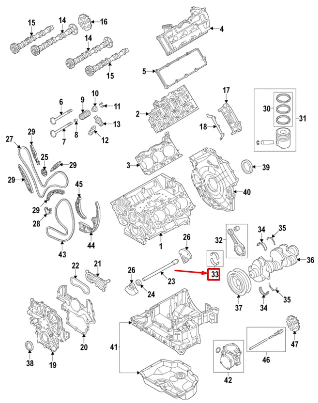 NEW AUDI A4 AVANT B7 UPPER CONNECTING ROD BEARING SHELL 059105701DBGLB ORIGINAL