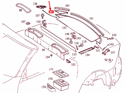 NEW MERCEDES-BENZ SLK R170 LUGGAGE COMPARTMENT LEFT COVER A1706900930 ORIGINAL