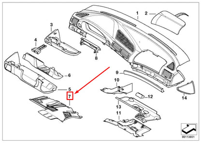 NEW BMW 7 E38 LEFT INSTRUMENT PANEL TRIM 51457003326 7003326 ORIGINAL