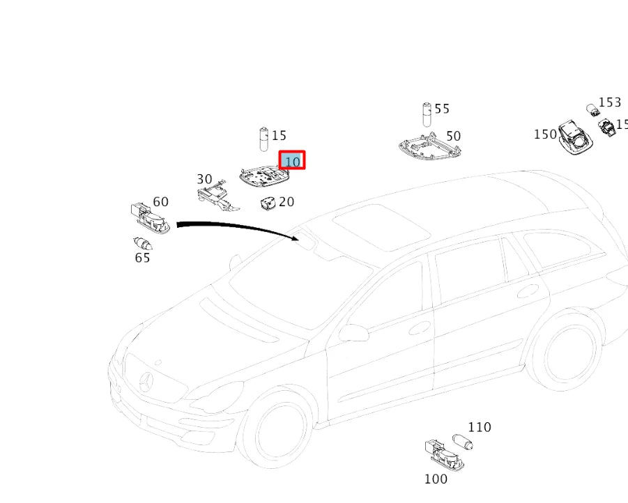 NEW MERCEDES-BENZ M W164 FRONT INTERIOR LIGHT A16487028269051 ORIGINAL