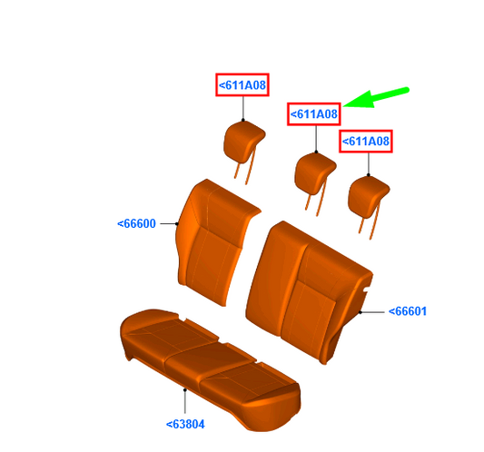new ford fiesta mk6 rear seat head rest 8a61-a501a02-ka38c5 1619803 original