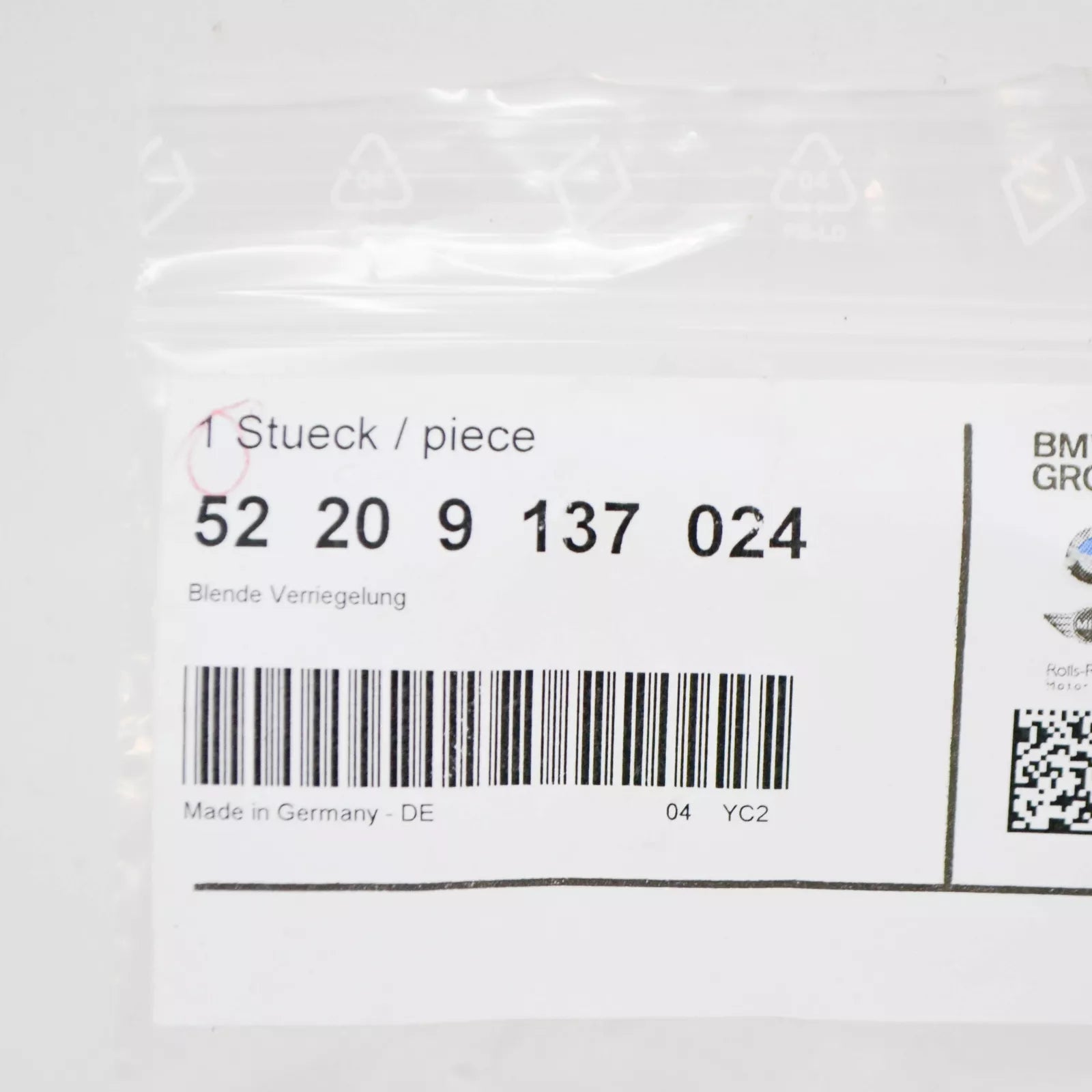 NEW BMW 1 CABRIO E88 LOCKING MECHANISM COVER 9137024 52209137024 ORIGINAL