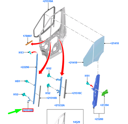 new ford transit mk4 front right door bracket bk31-v214a52-ac 1852102 original