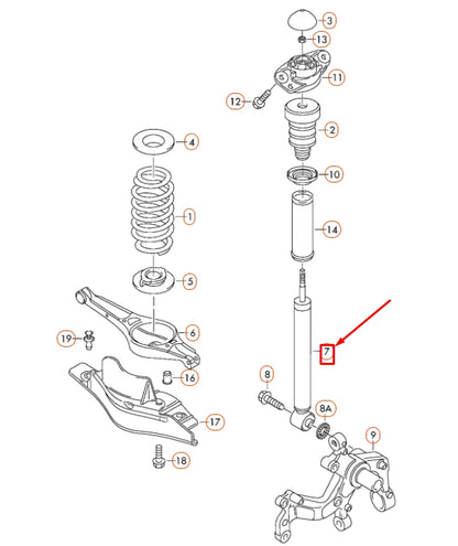 NEW VOLKSWAGEN CC REAR GAS SHOCK ABSORBER 3C0513049CJ ORIGINAL