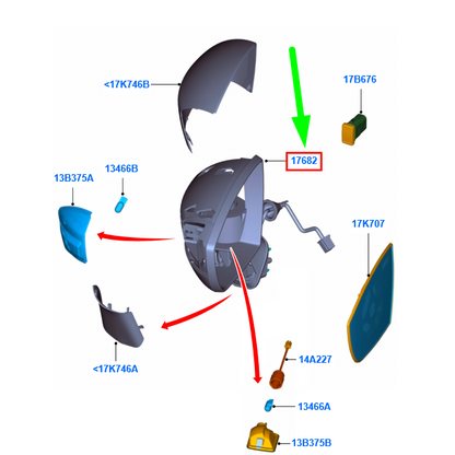 new ford kuga c394 mk1 front left door mirror assy 1765815 8v41-17683-gg