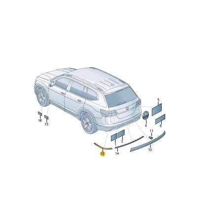NEW VOLKSWAGEN TERAMONT REAR LEFT BUMPER MOLDING 3CN853841C041