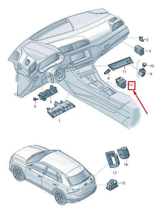 NEW AUDI Q3 F3 ELECTROMECHANICAL PARKING BRAKE SWITCH 83A927225