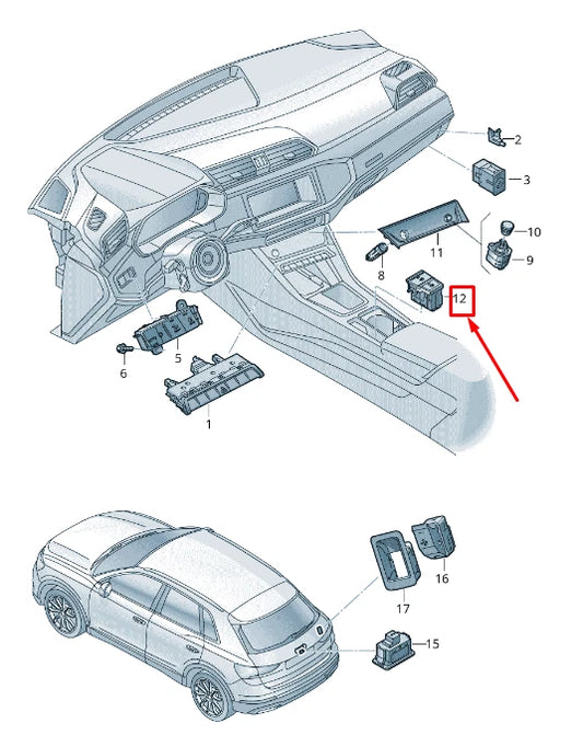 NEW AUDI Q3 F3 ELECTROMECHANICAL PARKING BRAKE SWITCH 83A927225