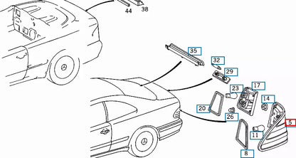 NEW MERCEDES BENZ CLK C208 REAR LEFT TAILLIGHT LAMP A2088200164 ORIGINAL