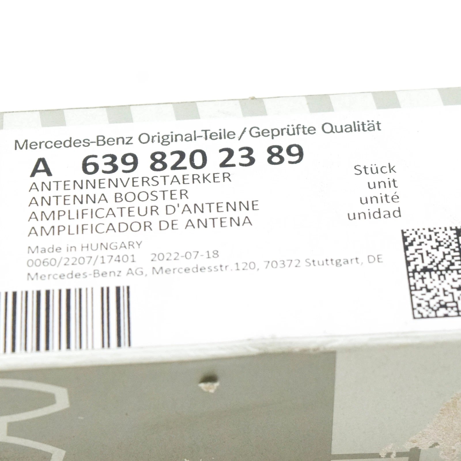 NEW MERCEDES-BENZ VITO W639 ANTENNA AMPLIFIER A6398202389 ORIGINAL