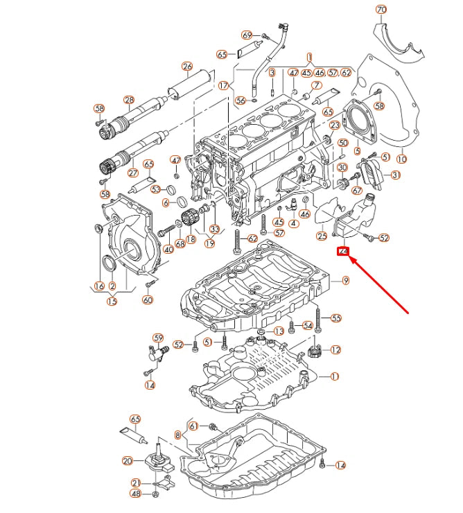 NEW AUDI A4 B8 OIL SEPARATOR 06H103464L ORIGINAL