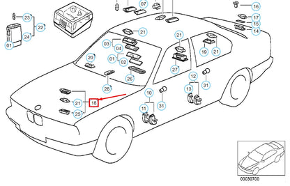 NEW BMW 8 E31 ENGINE COMPARTMENT LIGHT 63311378068 1378068 ORIGINAL