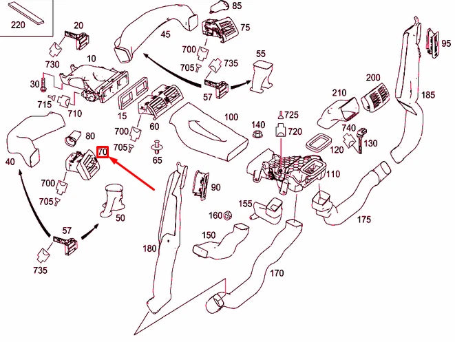 NEW MERCEDES-BENZ R W251 FRONT LEFT NOZZLE A25183001548483 ORIGINAL