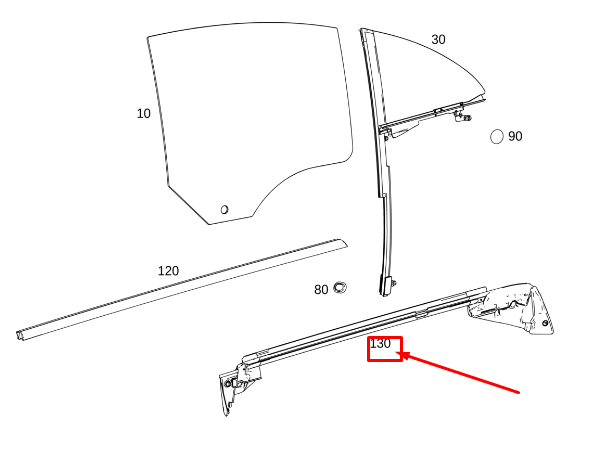 new mercedes-benz cla c118 rear lh inner window sealing rail a1187350700