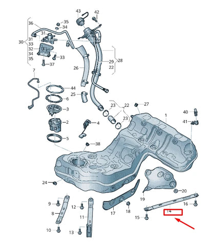 NEW AUDI A8 4N LEFT FUEL TANK TENSIONING STRAP 4N0201653B