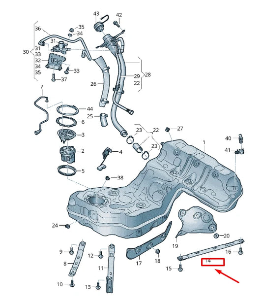 NEW AUDI A8 4N LEFT FUEL TANK TENSIONING STRAP 4N0201653B
