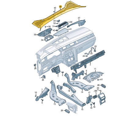 new volkswagen arteon 3h7 front windshield cowl cover lhd 3g8819402k9b9 original