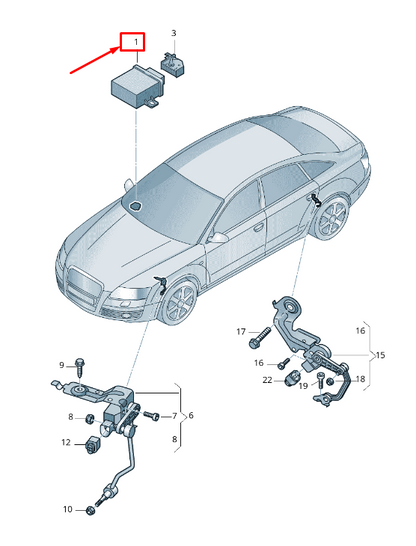 new audi q7 4l headlight range control unit 8p0907357m original