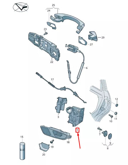 NEW VW GOLF VII 5G MK7 REAR RIGHT DOOR LOCK 5K4839016AF ORIGINAL