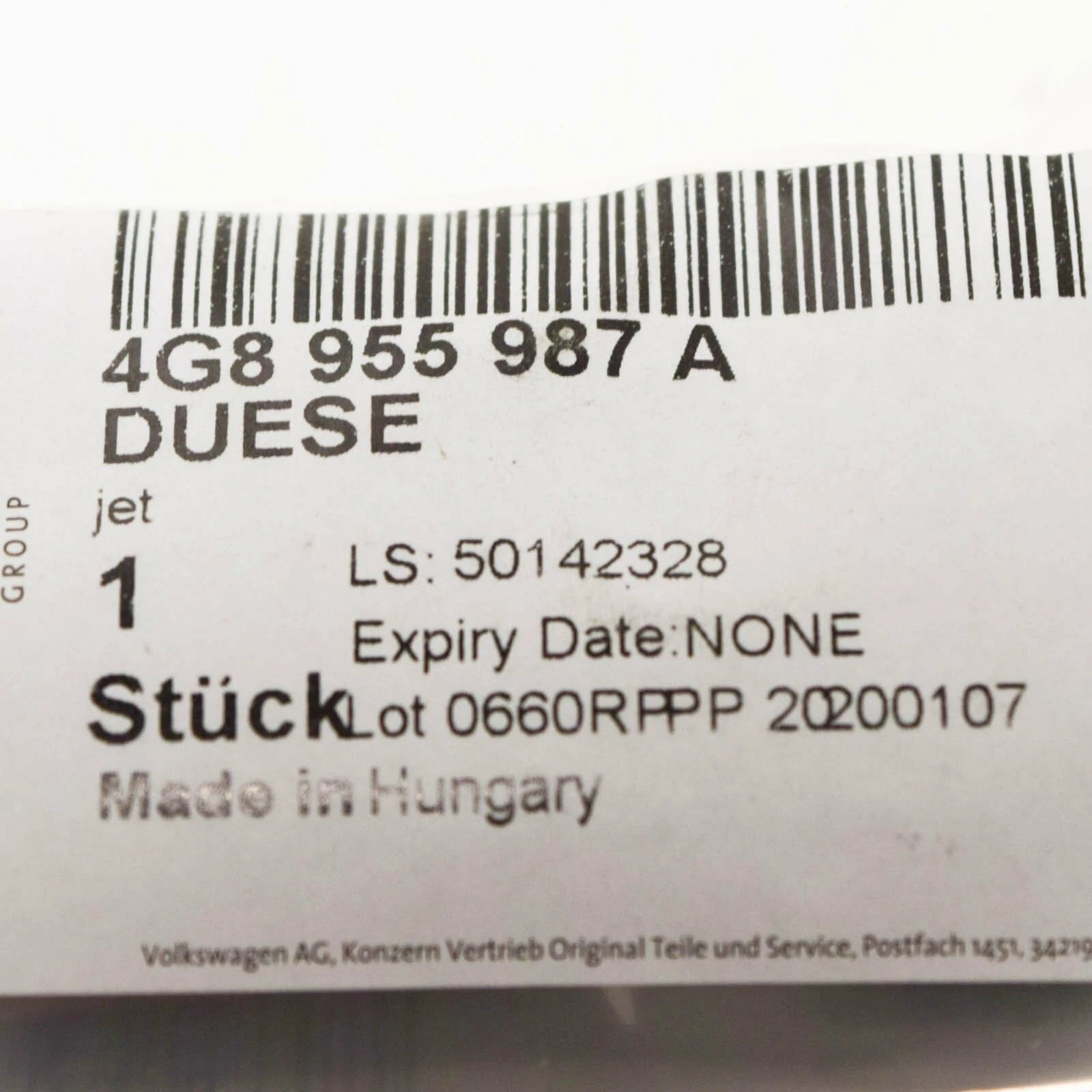 NEW AUDI A7 4GA LEFT HEATED FRONT WASHER JET 4G8955987A ORIGINAL