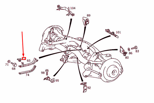 NEW MERCEDES-BENZ SL R129 REAR AXLE WIRING BRACKET A1295460243 ORIGINAL