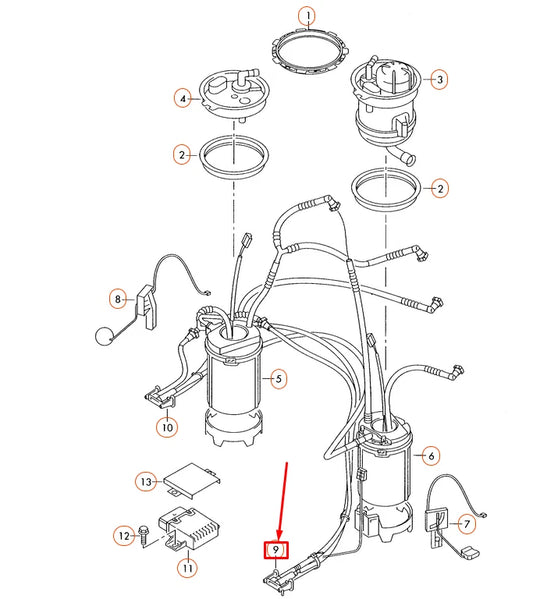 NEW AUDI Q7 4L LEFT SUCTION JET PUMP 7L6919715D ORIGINAL