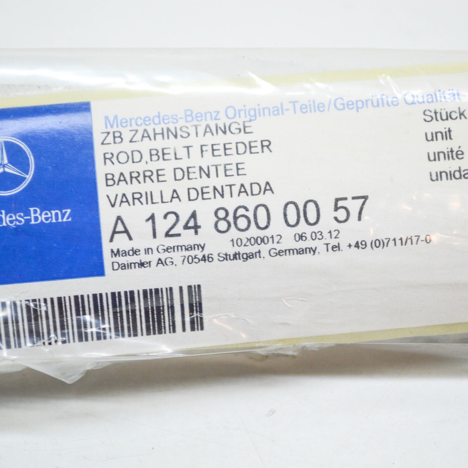 NEW MERCEDES-BENZ E W124 SEAT BELT FEEDER ROD A1248600057 ORIGINAL