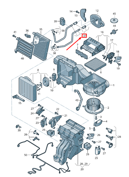 new vw tiguan ad hvac heater hose outlet tube lhd 5q1819857b original