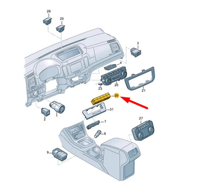 NEW VW SHARAN 7N CONTROL PANEL WITH PUSHBUTTONS LHD 7N1927137QXSH ORIGINAL