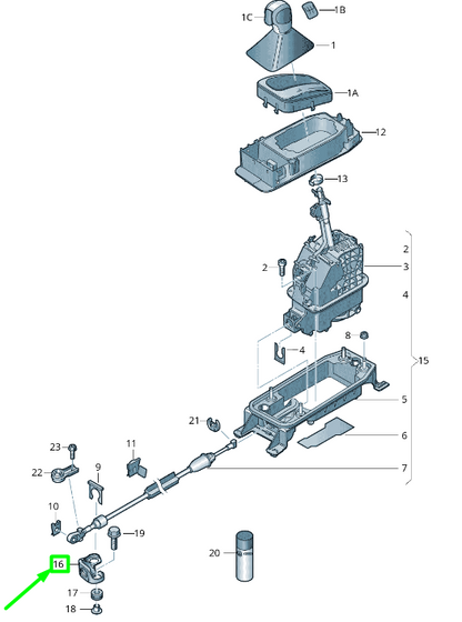 new volkswagen passat b8 3g selector mechanism abutment 5q0713323a original