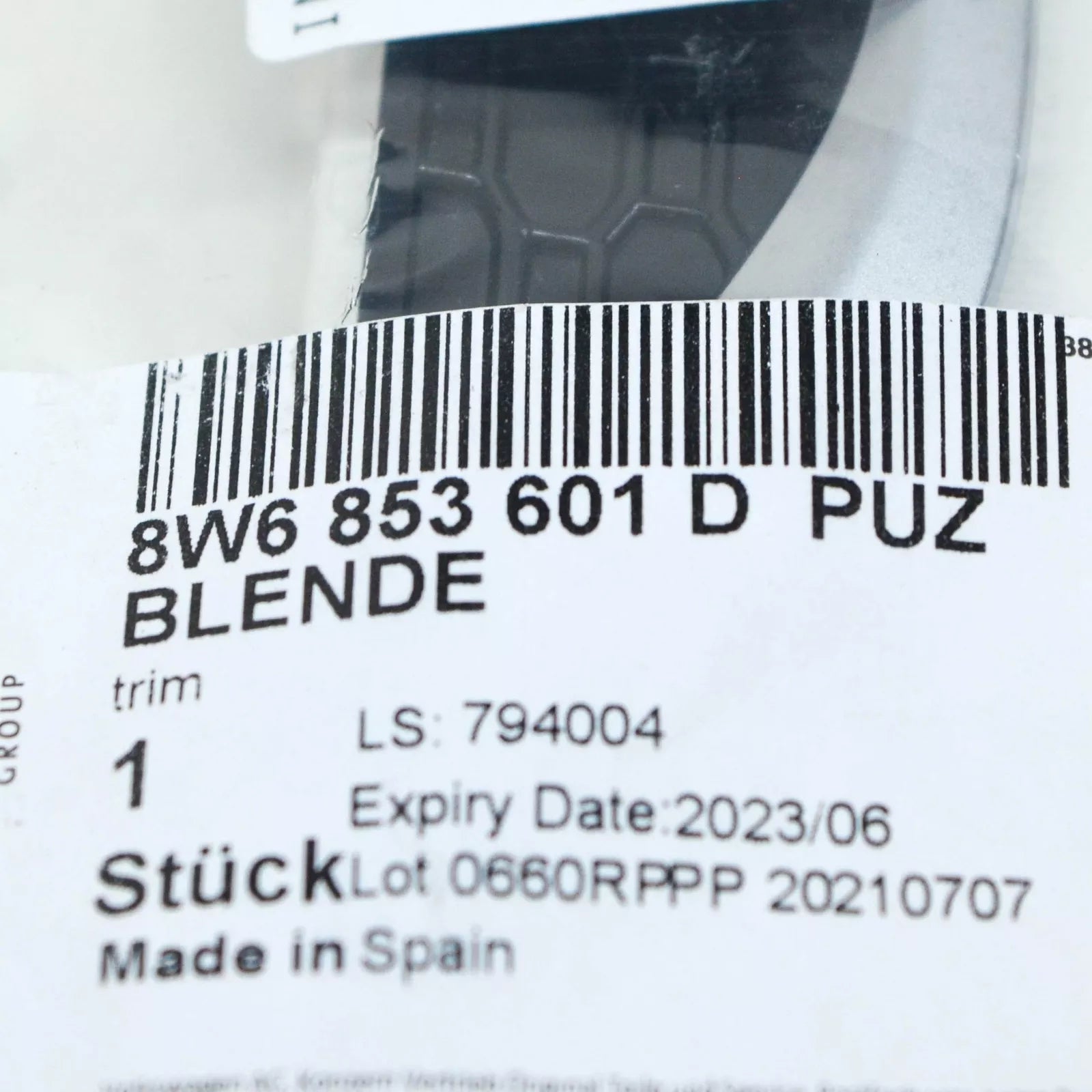 NEW AUDI RS5 8W6 FRONT LEFT FENDER WING EMBLEM BADGE 8W6853601DPUZ ORIGINAL