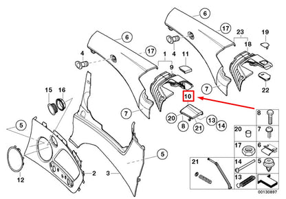 NEW BMW 3 E46 REAR LEFT LATERALTTRIM PANEL COVER 7147725 51437147725 ORIGINAL