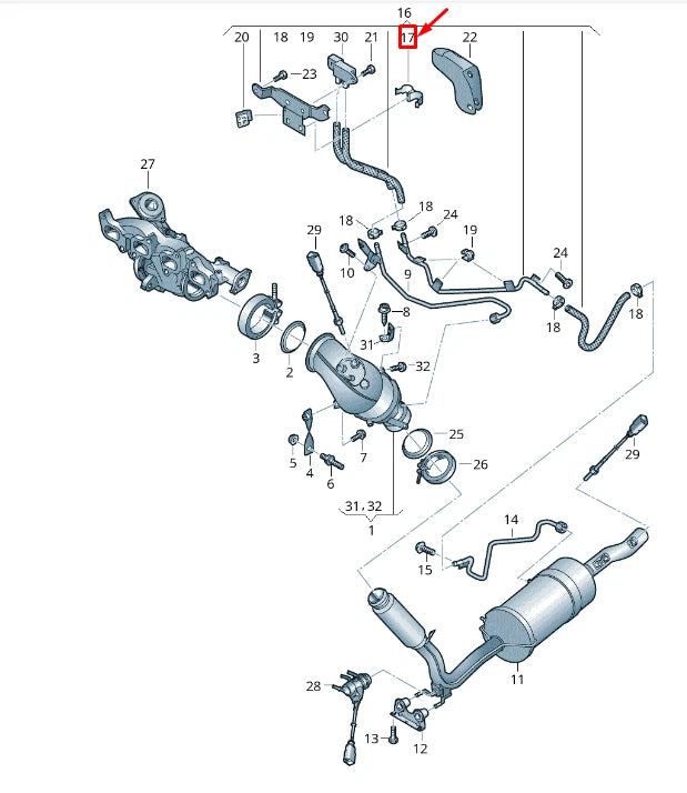 NEW VW TRANSPORTER T6 DIFFERENCE SENDER CONTROL LINE CLIP 04L131213E
