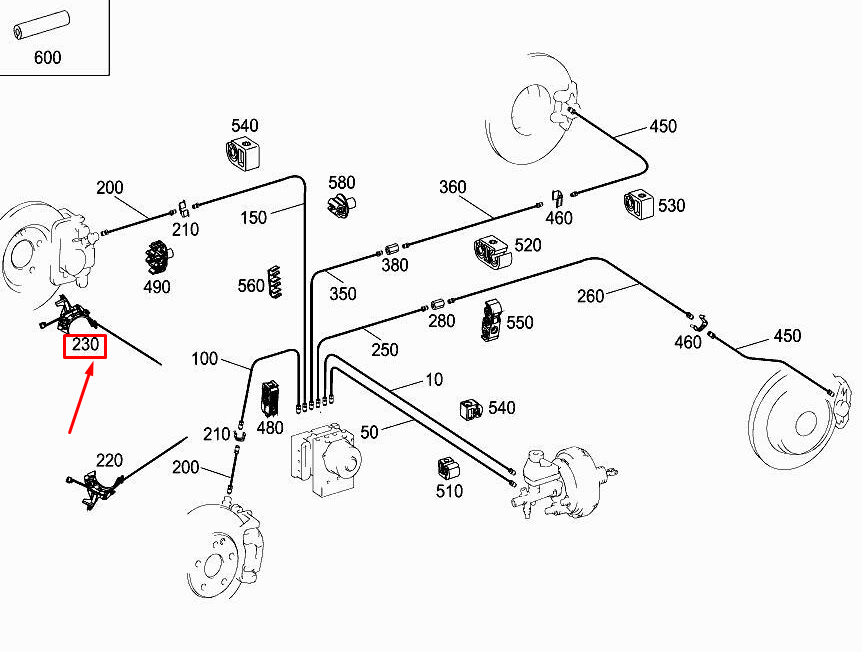 new mercedes-benz slk r172 brake hose bracket a1724210494 original