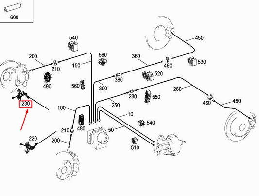 new mercedes-benz slk r172 brake hose bracket a1724210494 original