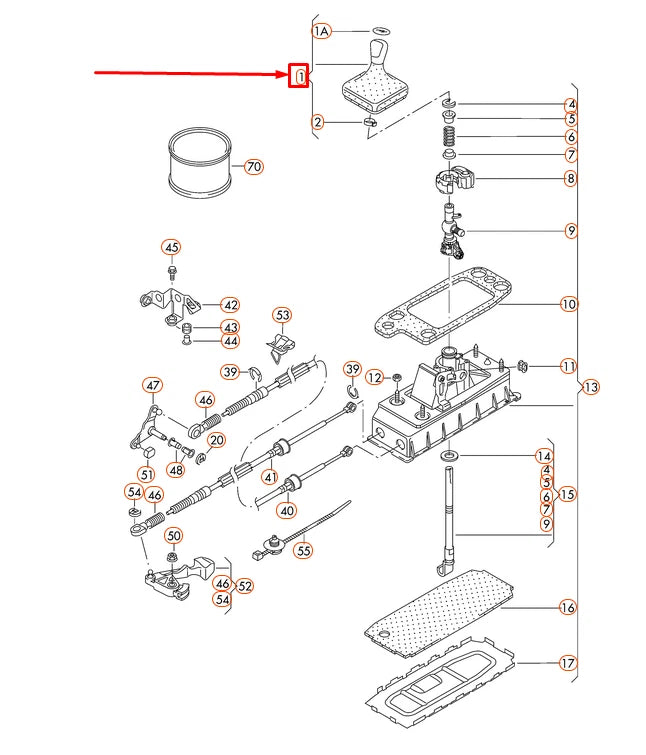NEW VOLKSWAGEN BEETLE A5 GEAR SHIFT KNOB WITH BOOT 5C0711113AUZC