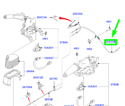 new ford transit mk3 left parking brake cable 8c1v-2a809-bb 1518020 original