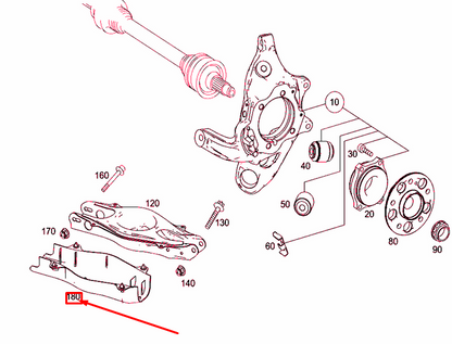 NEW MERCEDES-BENZ E W212 REAR LEFT SPRING CONTROL ARM COVER A2123520888 ORIGINAL